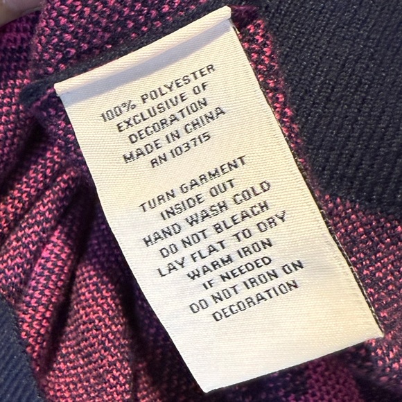 Nanette Lepore Navy & Pink Sweater with Pink Heart Design | EUC - Picture 7 of 7